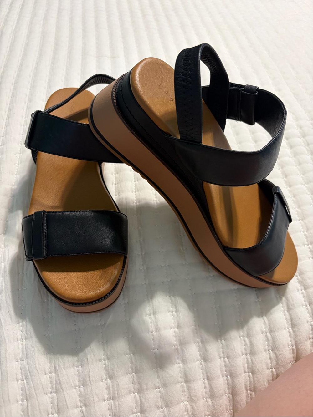 Women's Caslon Black Two-Strap Comfort Sandals